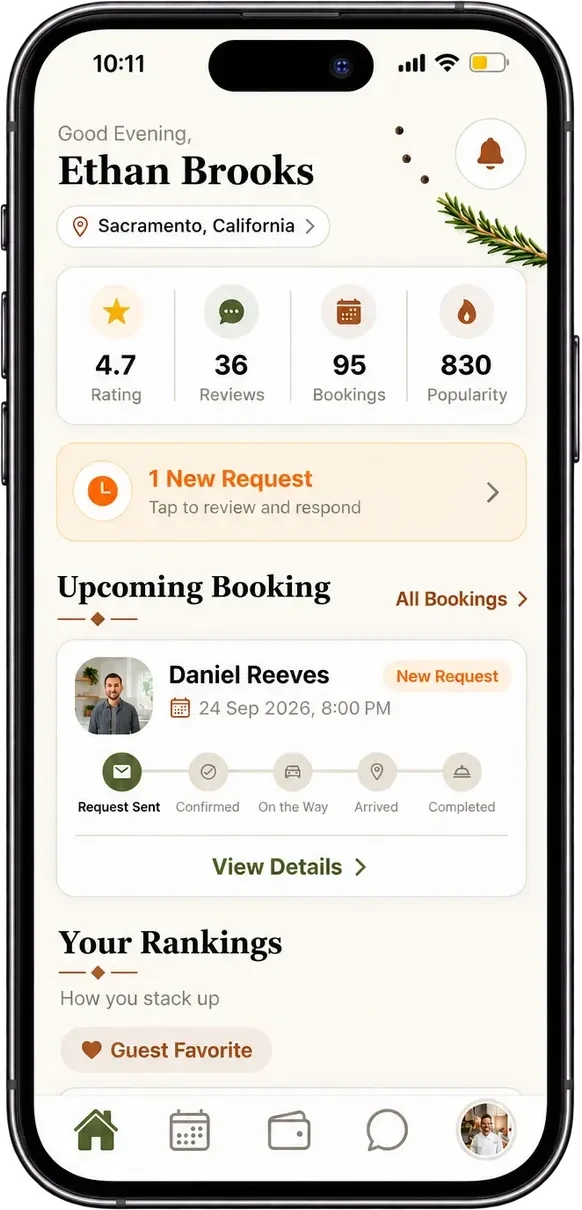 The Chef Day app on a phone
